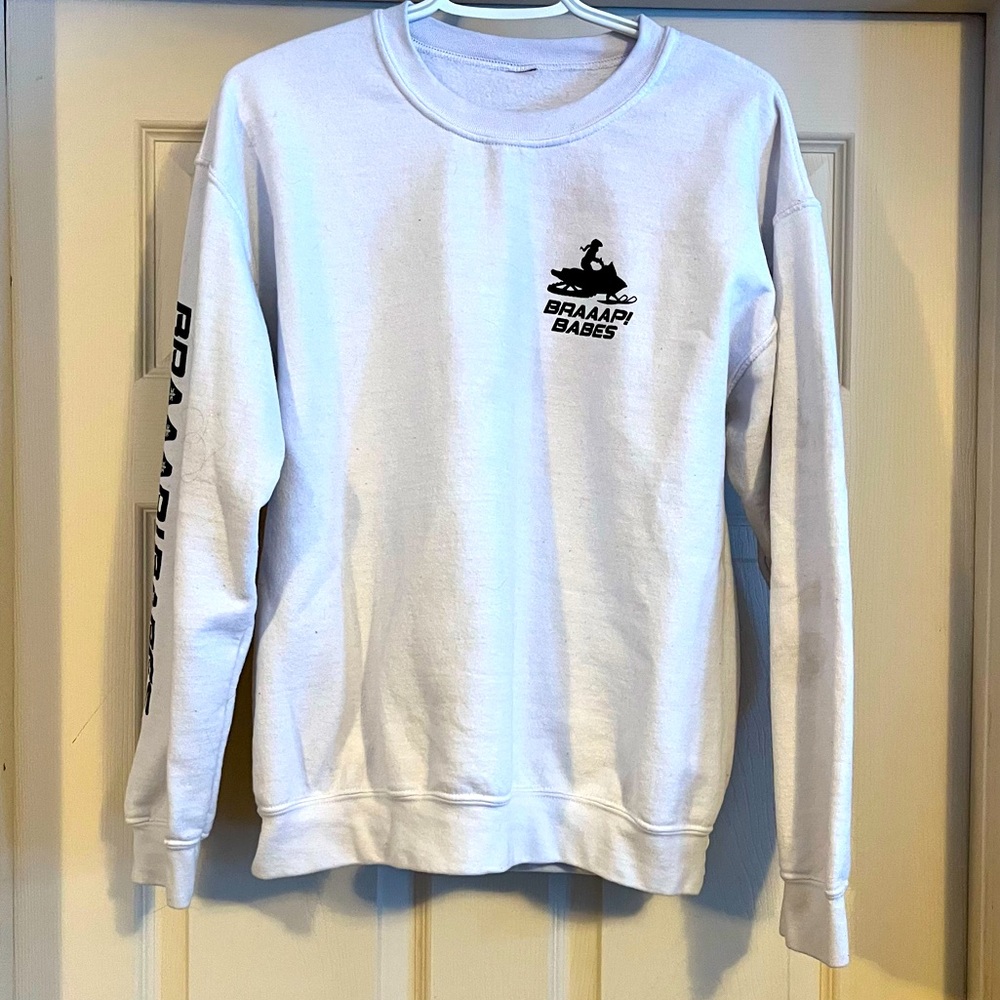 BRAAPBABES - white and black Crewneck